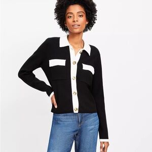 LOFT Tipped Sweater Jacket
